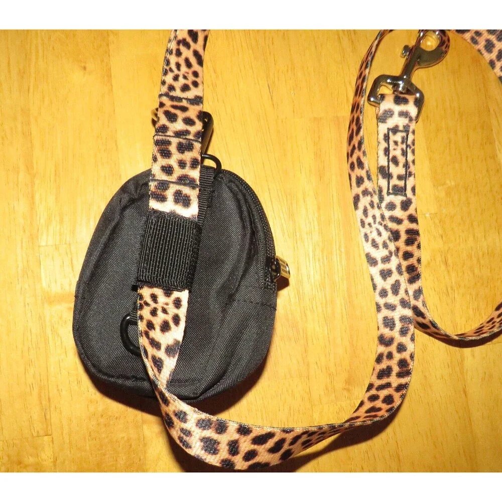 Pootsle Signature Collection Leopard Dog Leash + Mini Backpack Poo Bag Dispenser